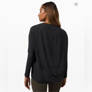 Lululemon Womens Black Long Sleeve Crew Neck Activewear Pullover T-Shirt Size M